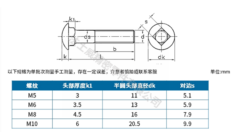 GB12小頭馬車螺栓_規(guī)格2