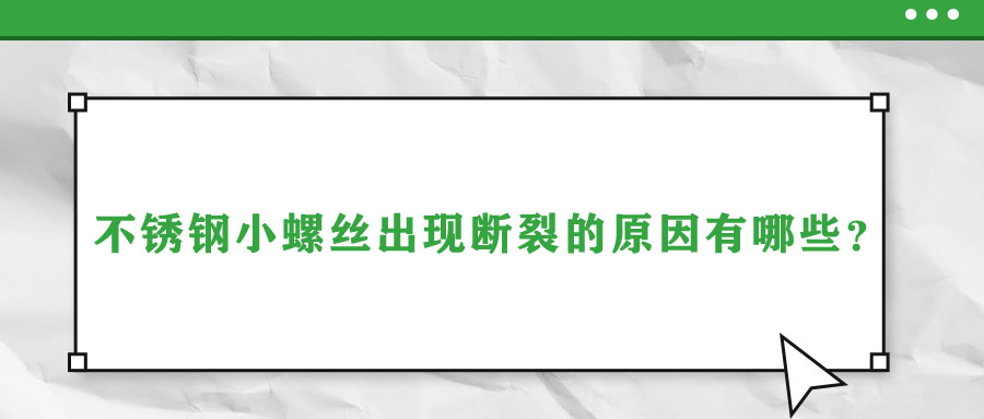 不銹鋼小螺絲出現(xiàn)斷裂的原因有哪些？